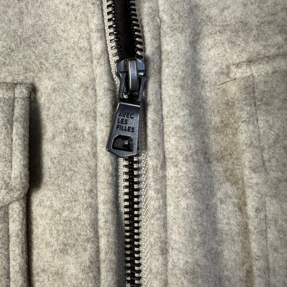 Avec Les Filles Women’s Relaxed Zip Front Jacket Cream Size L Felted Winter - Picture 8 of 11